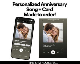 Custom Anniversary Song with Personalized Card and QR Code | Unique Digital Card | Printable Greeting with Your Own Song