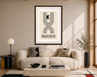 Bauhaus Arch Wall Art | Geometric Minimalist Print | Mid-Century Modern Decor Print (Digital Instant Download)