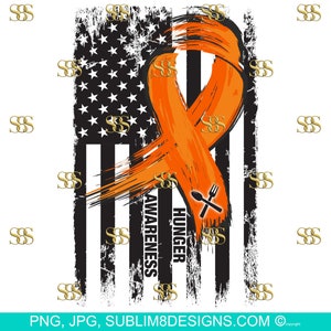 Foodbank Hunger Awareness Ribbon | Food | Meal | Awareness | Foodbank | Bank | Sublimation Design PNG and JPG ONLY