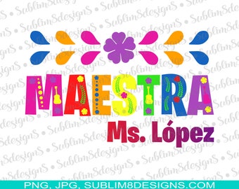 Personalized Maestra PNG and JPG ONLY