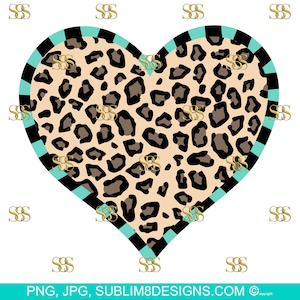Love Heart Leopard Print | Love | Valentines Day |  Valentines Day Gift | Valentines Day Card | Sublimation Print JPEG and PNG ONLY
