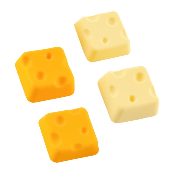 Set of 4pcs Cute Cheddar Cheese Online Game Thumb soft Grip Cap Cover Soft Silicone for | Switch | Lite | OLED | Joy-Con | Kawaii | Square