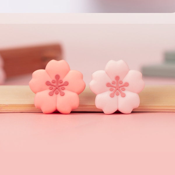 Set of 4pcs Cute Plum Bossom Thumb soft Grip Caps Cover Soft Silicone for | Switch | Lite | OLED | Joy-Con | Kawaii | Sakura Accessories