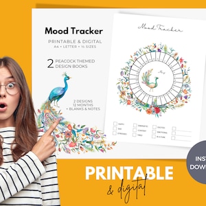 Mood Tracker bundelpakket afdrukbaar, DBT Mood Chart Journal Self Care Planner, Bullet Journal Rituals & Routines gewoonte afdrukbare sjabloon