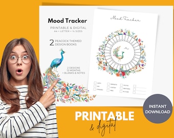 Mood Tracker Bundle Pack Printable, DBT Mood Chart Journal Self Care Planner, Bullet Journal Rituals & Routines Habit Printable Template