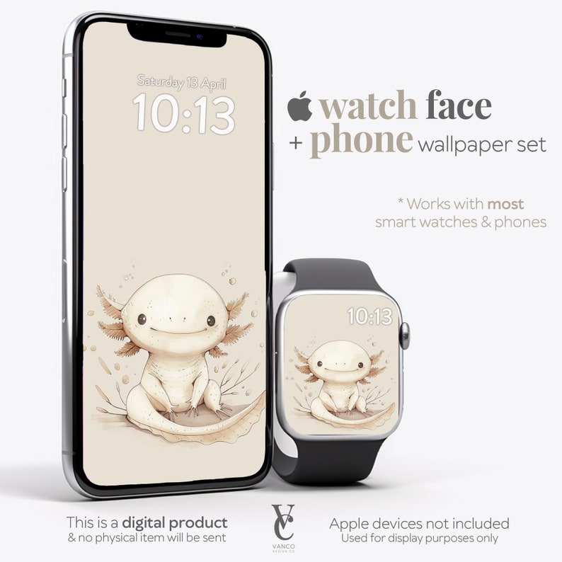 Cute Axolotl Apple Watch Face, Phone Wallpaper (digital Download) - Etsy