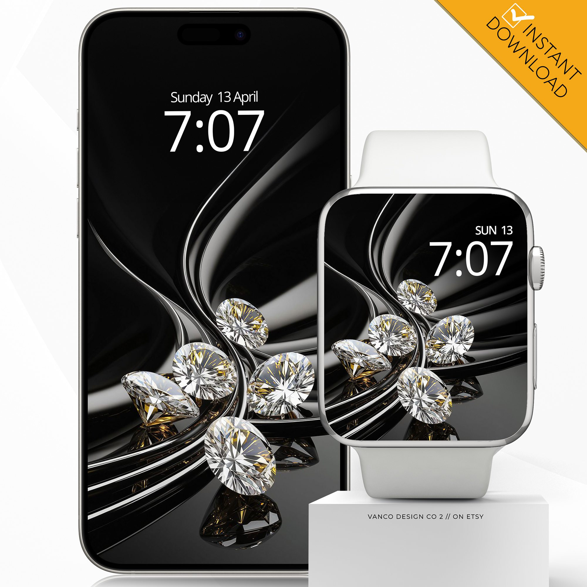Rhinestone Apple Watch Face Wallpaper Luxury Sparkly Bling iPhone
