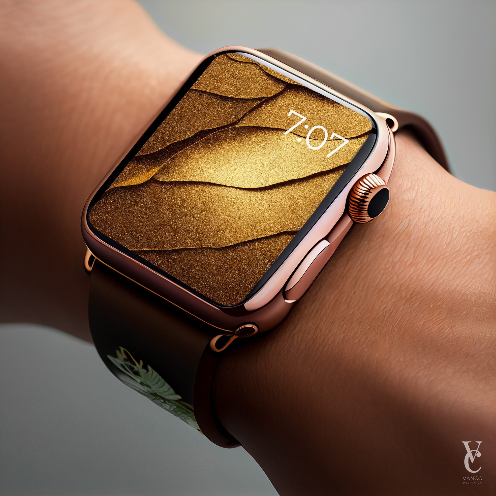 Gold Glitter Apple Watch Wallpaper, Elegant Gold Luxury Digital Watch