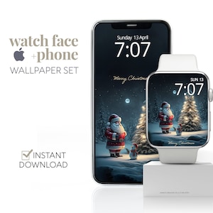 Santa Claus Wallpaper for Smart Watch, Father Christmas Winter Watch Background & Phone Wallpaper Aesthetic