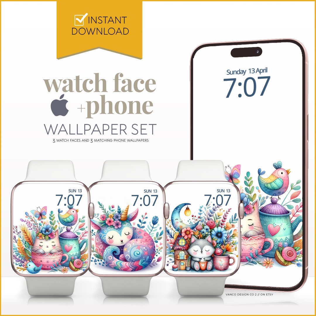 Spring Apple Watch Face Phone Wallpaper, Easter Floral Smartwatch
