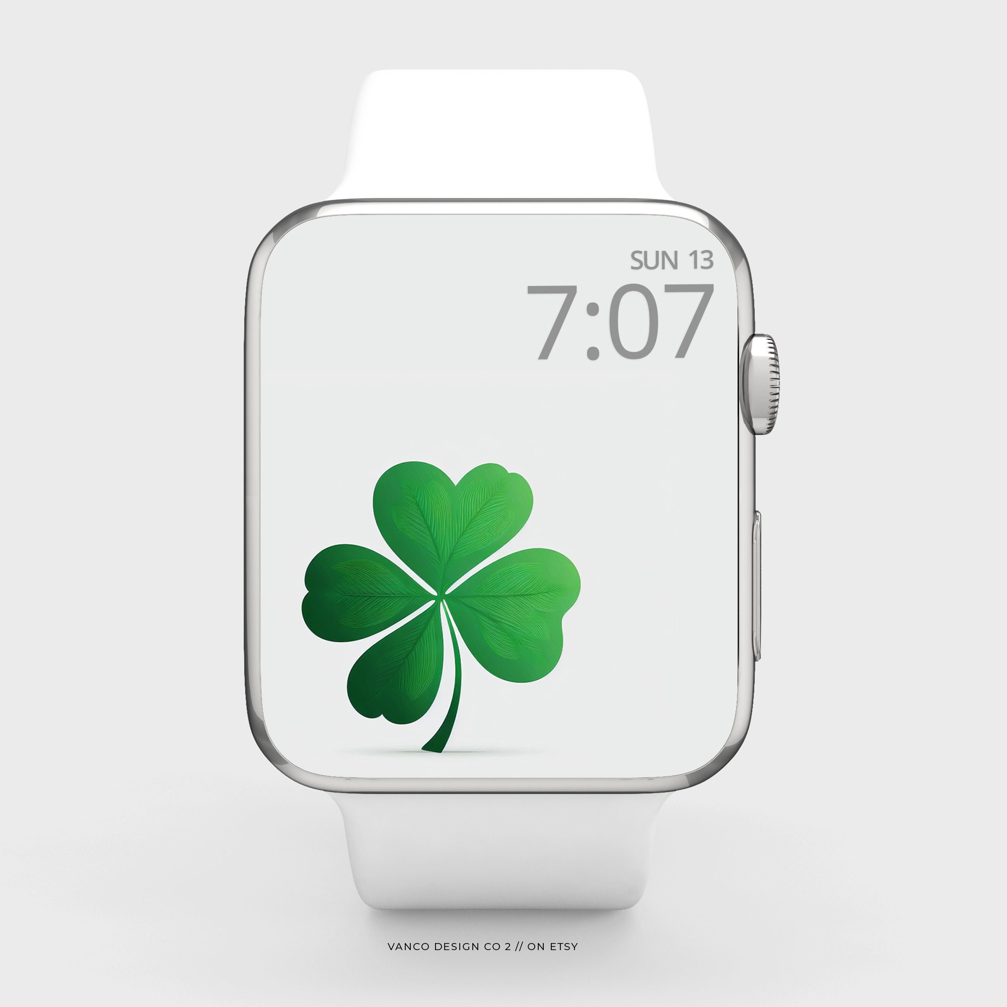 St Patricks Day Apple Watch Wallpaper, Green Shamrock Smartwatch  Background, Lucky Four Leaf Clover Watch Face, Phone Screensaver Aesthetics  - Etsy, image size:2000x2000