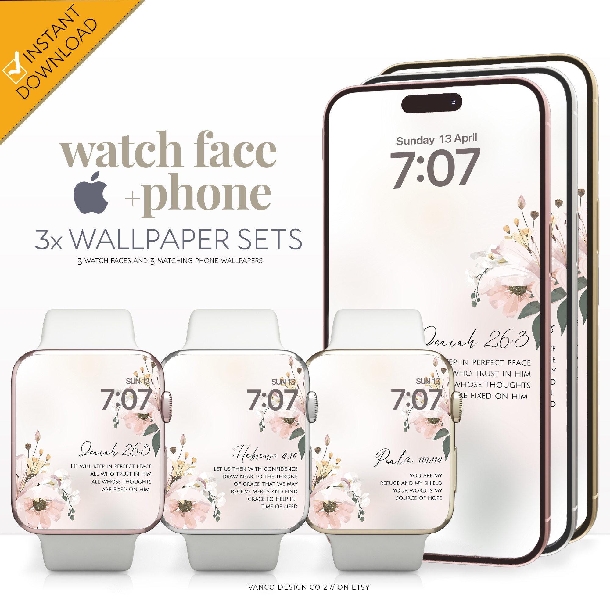 Apple watch face wallpaper bible verse - Etsy México