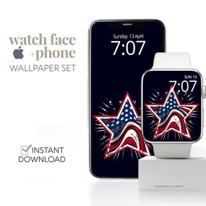 Sfondo del quadrante dell'Apple Watch con bandiera americana 4 luglio, sfondo del giorno dell'indipendenza dell'iPhone iWatch rustico patriottico, schermo del cellulare USA America