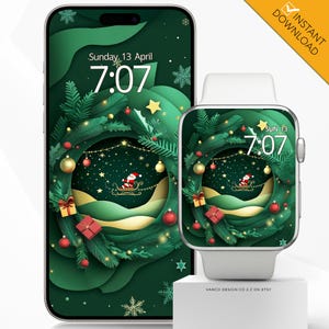 Weihnachtsmann 3D Handy Wallpaper Apple Uhr, Weihnachtsmann Magische Festliche Urlaub Hintergrund Design, Smart Watch Gesicht, Einzigartige Geschenkidee