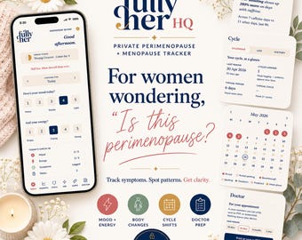 Menopause Symptom Tracker, Perimenopause Planner, Printable Wellness Log, Mood Sleep Energy Cycle Tracker, Midlife Health Journal