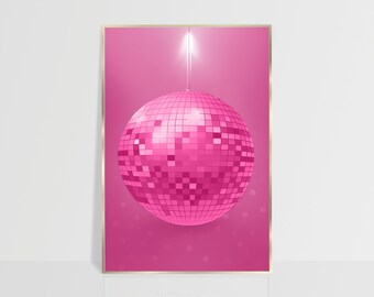 Poster Con Palla Da Discoteca Moody Florals - Stampa Artistica Vintage Glamour, Scegli Misura E Cornice, Per Casa, Bar, Camera Da Letto