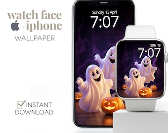 Cute Ghost Apple Watch Face & iPhone Wallpaper (Digital Download)