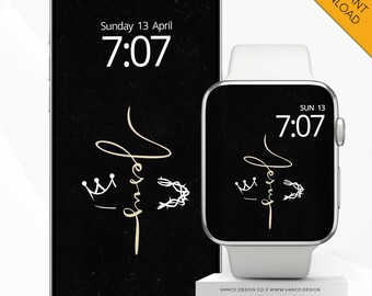Jesus Cross Apple Watch Phone Wallpaper Set, Ewigkeit Christliches Geschenk IOS Gesicht, Gott Glaube Bildschirm Kunst Ostern Krone Bibel Smartwatch Hintergrund