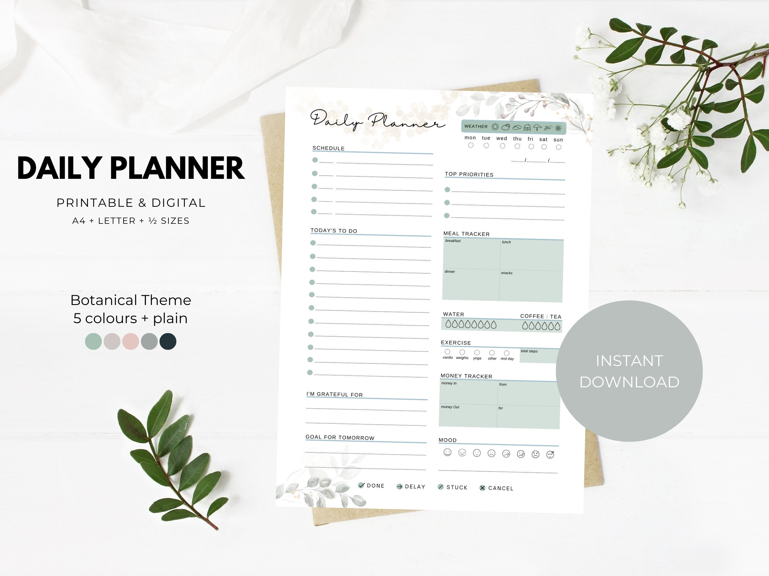 DAILY PLANNER to Do List Printable Planner Rituals & Routines, Personal ...