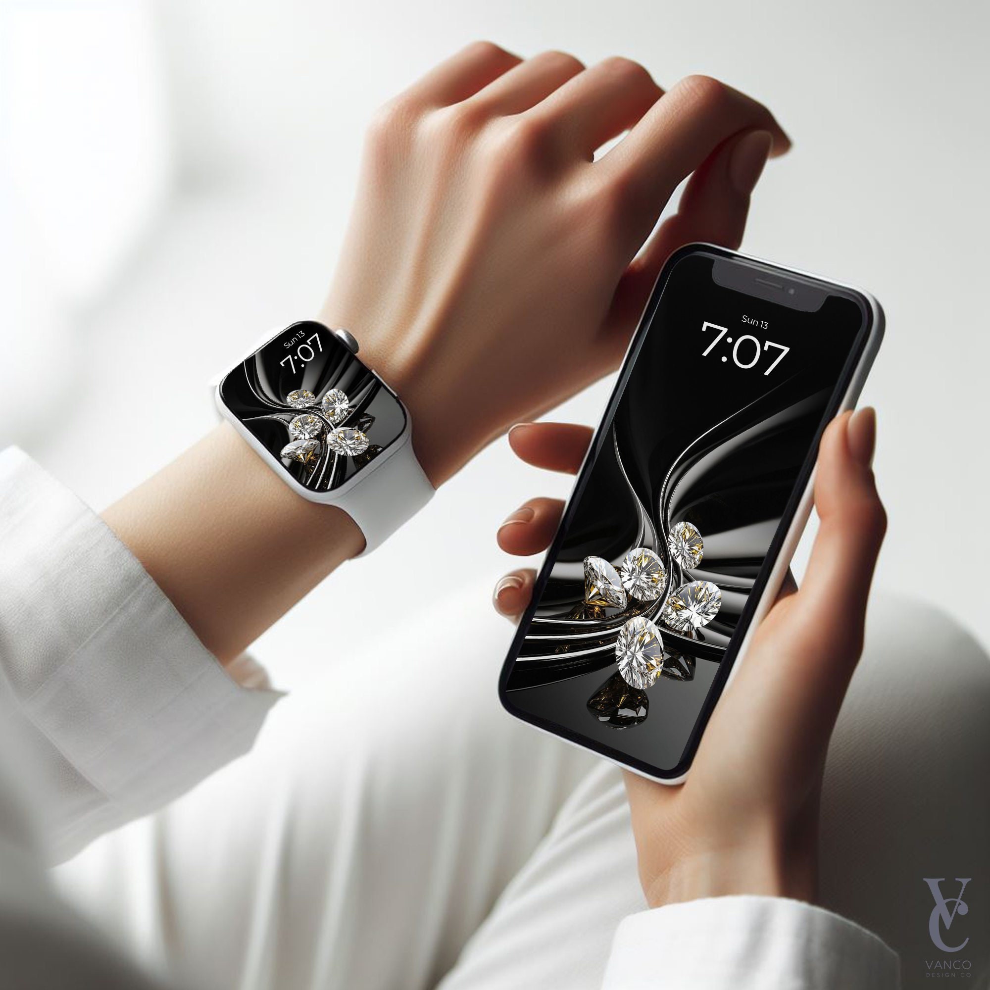 Rhinestone Apple Watch Face Wallpaper Luxury Sparkly Bling iPhone