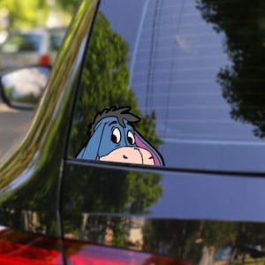 Eeyore Peeking Vinyl Sticker | Winnie the Pooh | Disney | Classic Cartoon | Car Decals | Phone | iPhone | iPad | Custom Vinyl Stickers.