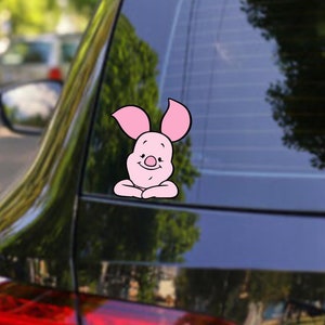 Cute Piglet Peeking vinyl sticker | Winnie the Pooh | Disney | Classic Cartoon | Car Decals | Laptop | Tumblers | Anime | iPad | Waterproof.