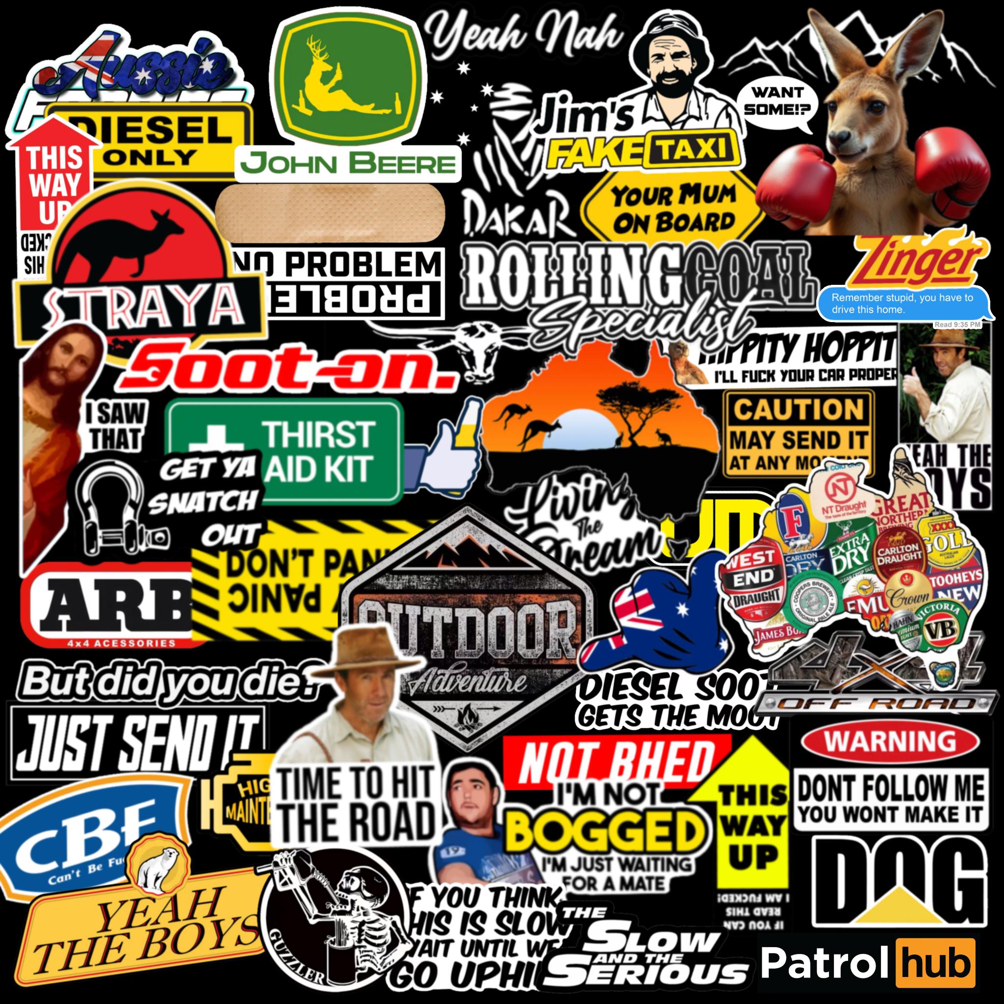 4x4 Vinyl Sticker Pack - Waterproof Vinyl Sticker | 4x4 Aussie Funny ...