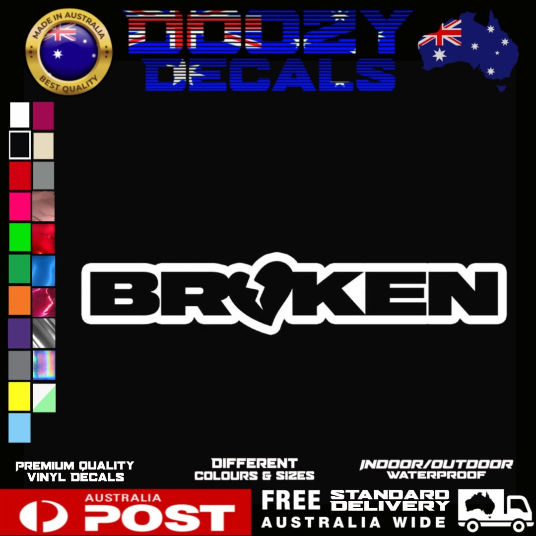 Broken JDM Vinyl Decal Sticker Jdm Car Decals Jdm Vinyl Etsy Australia