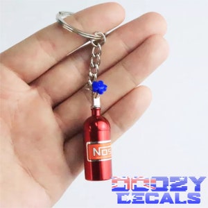 Nos bottle keychains with secret stash compartment, JDM keychain, green nos bottle, key accessories, nos bottle for car keys, nitrous oxide image 4