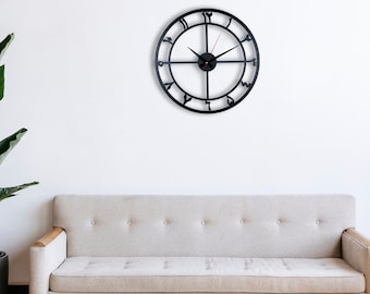 Metal Arabic Numeral Clock: Modern Islamic Wall Art
