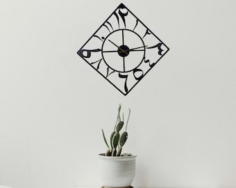 Metal Islamic Wall Clock: Arabic Calligraphy, Ramadan Decor