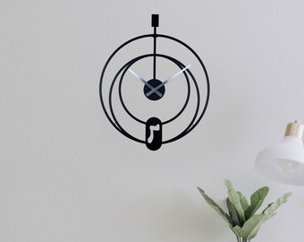 Metal Islamic Wall Clock: Modern Arabic Art, Ramadan Decor