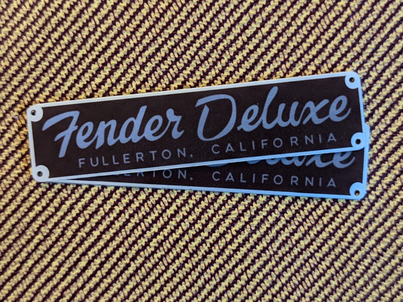 NAMEPLATE REMAKE FENDER Tweed Deluxe 5e3 Amp Logo Etsy