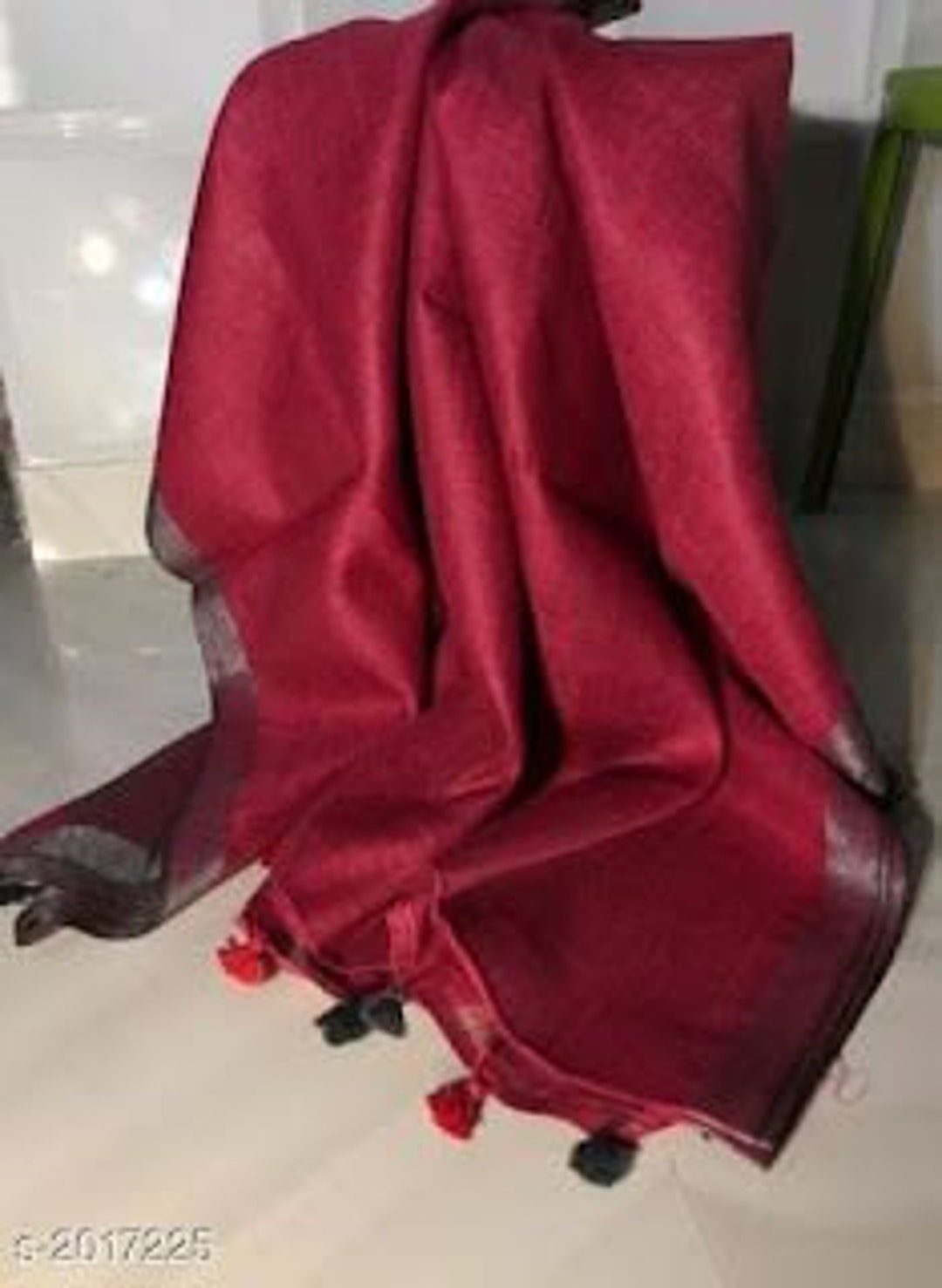 Ready-to-Wear Linen Saree with Zari Border & Printed Design | 1 Minute Saree(HRTW69