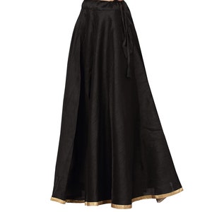Free Size Women's Black Maxi Lehenga Skirt Bridesmaid Lehenga Wedding Sangeet Lehenga Ghaghra Bridal Wedding Party Wear Girls Skirt On Top