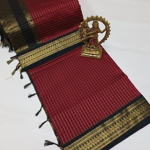 Gadwal Pathani saree Cotone seta controllato Saree jari pallu camicetta a contrasto Saree Wedding Party Wear Handloom sari Party Wear Abito da damigella d'onore