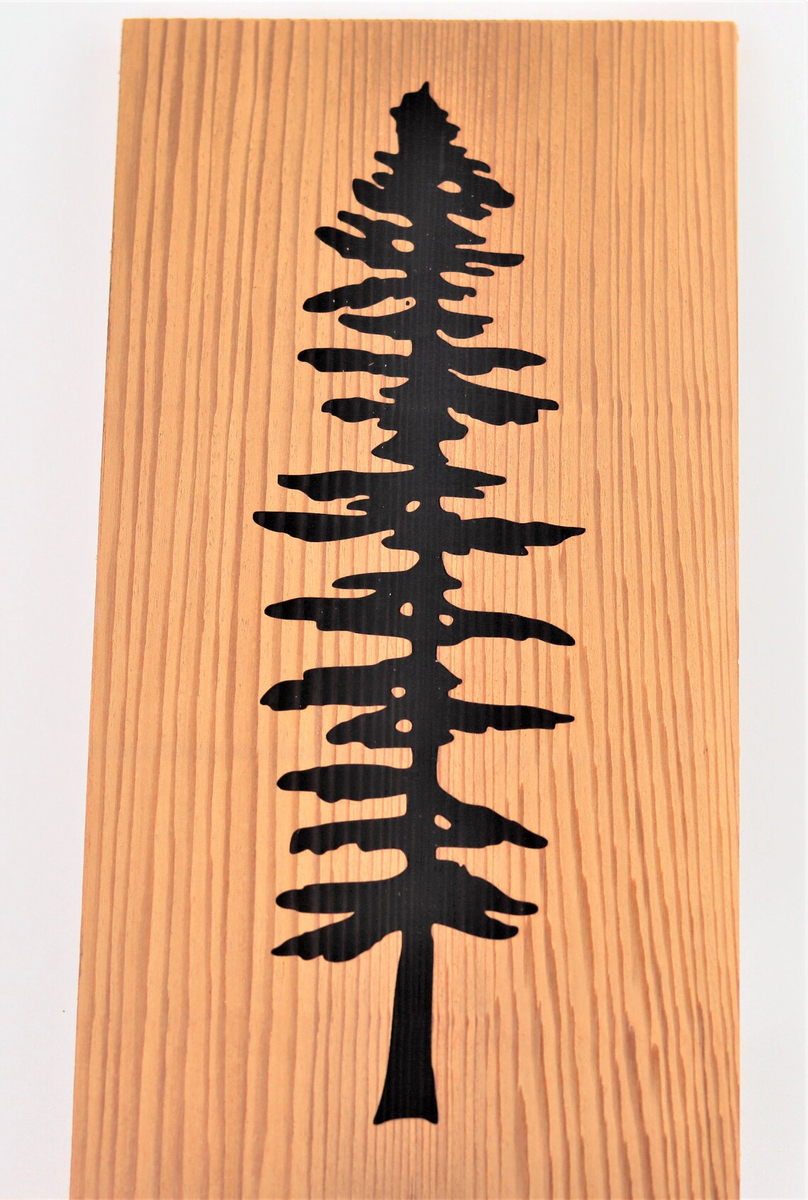 Wood Wall Art, Tree Silhouette Wall Art, Sitka Spruce, West Coast Art, Rustic Home Decor, Tree