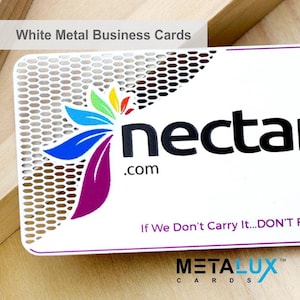 Metalux White Metal Business Cards | Membership Cards | VIP Cards | Gift Cards | Special Events | Stainless Steel