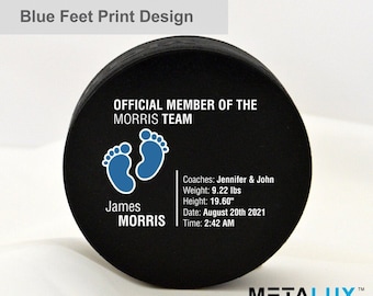 Personalized Newborn Baby Custom Official Hockey Puck | Birth Announcement