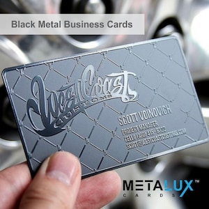 Metalux Black Metal Business Cards | Membership Cards | VIP Cards | Special Events | Stainless Steel