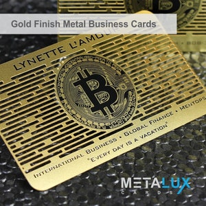 Metalux Gold Finish Metal Business Cards | Membership Cards | VIP Cards | Special Events | Stainless Steel