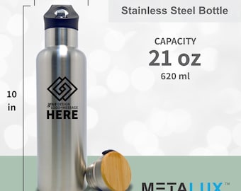 Custom Engraved Bottle Tumbler - 21 oz / 620 ml - Insulated Aluminum Sports Bottle