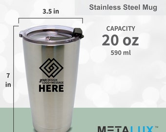 Custom Engraved Mug Tumbler - 20 oz / 590 ml Insulated Aluminum Sports Mug