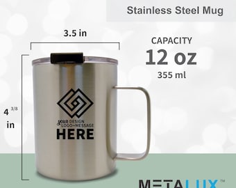 Custom Engraved Mug Tumbler - 12 oz / 270 ml - Insulated Aluminum Mug