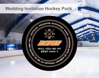 Official Wedding Members - Father of the Bride - Best Man - Groomsman - Ring Bearer - Hockey Puck