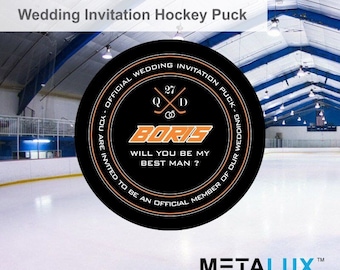 Personalized Wedding Hockey Puck | Groomsman | Best Man