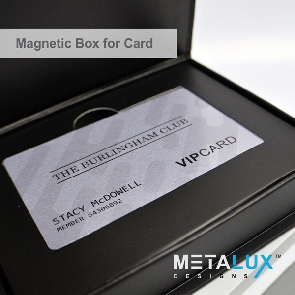 Portatarjetas con cajas magnéticas de lujo: contiene nuestras tarjetas metálicas de alta gama, también puede contener cualquier tamaño de tarjeta de crédito o tarjeta de regalo; caja impresa personalizada