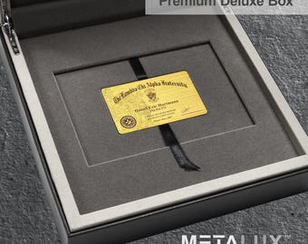 Leather Card Holder Box – Magnetic Closure, Velour Interior