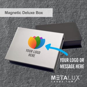 Deluxe Monaco Magnetic Boxes Card Holder – Holds our high end Metal Cards, and any Credit Card or Gift Card size – Custom Printed Box