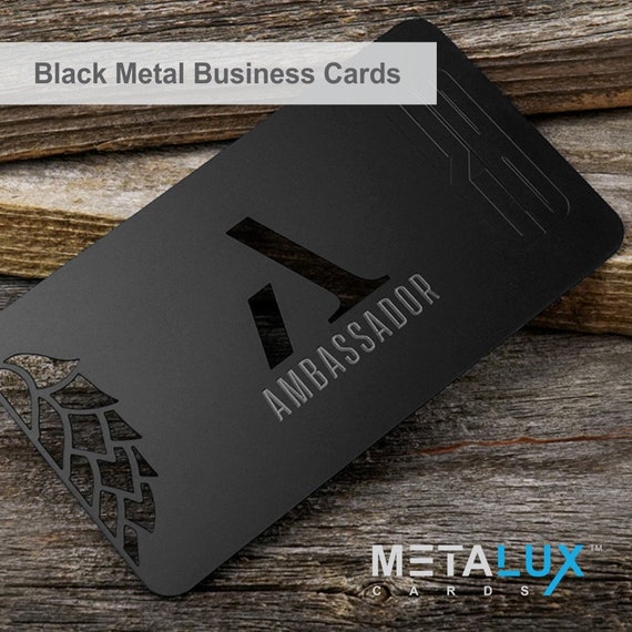Metalux Black Metal Business Cards Membership Cards VIP 